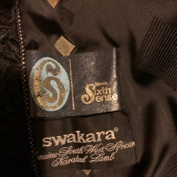 Genuine Swakara South-West African Fur Lamb's Coat with mink Collar - Picture 4 of 16